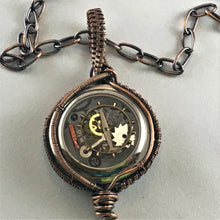 Load image into Gallery viewer, Watch Gears and Copper Necklace