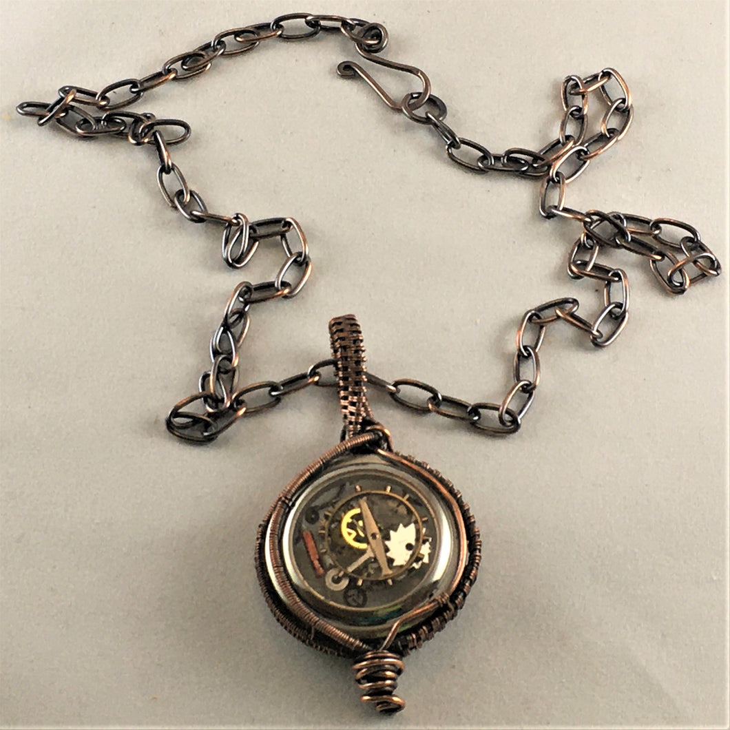 Watch Gears and Copper Necklace