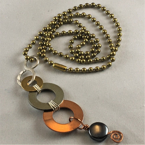 Washer and hematite necklace