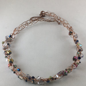 Crocheted copper wire necklace version 1
