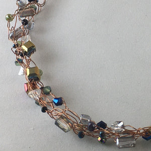 Crocheted copper wire necklace version 1