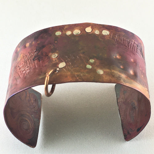 Hammered copper cuff bracelet