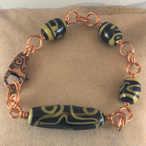Copper beaded bracelet