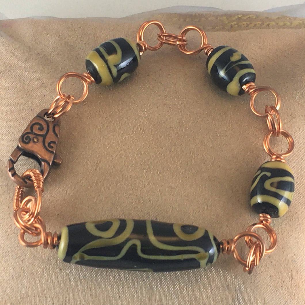 Copper beaded bracelet