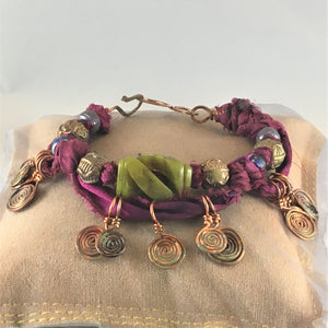 Jade and copper bracelet