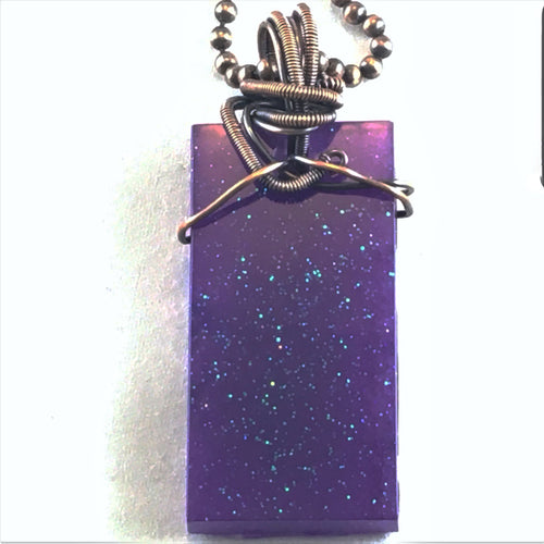 Purple glitter pendant