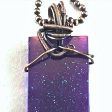 Load image into Gallery viewer, Purple glitter pendant