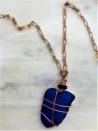 Blue Trail Glass Necklace - Trail trash