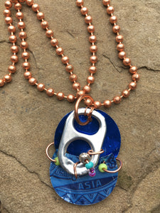 Blue Continent Necklace - Trail trash