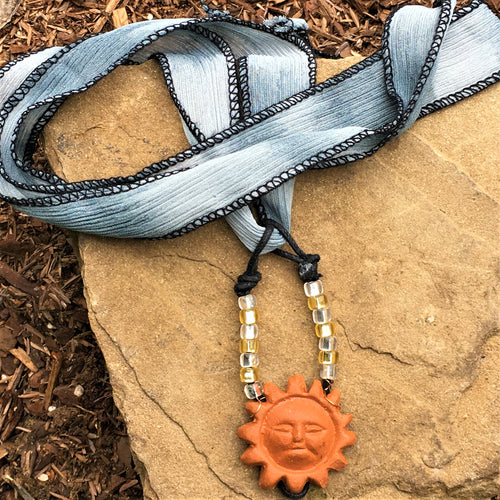 Ceramic Sun Necklace - Trail trash