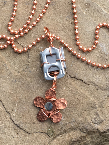 Copper Flower Necklace - Trail trash